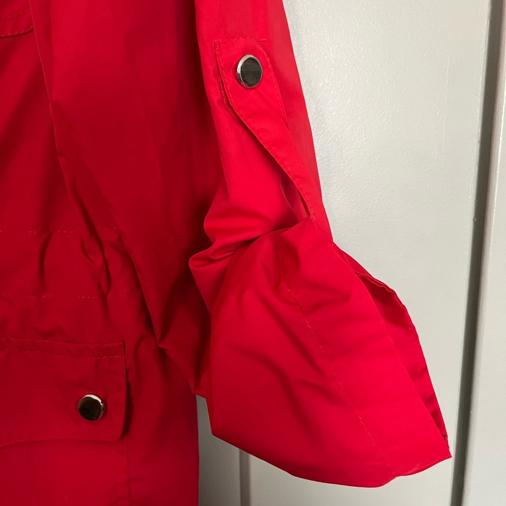 Red Rain Jacket with hidden hood - Picture 6 of 9